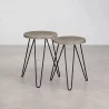 Ensemble de 2 tables d'appoint - Design industriel - Bois et métal - Hairpin image 7
