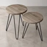 Ensemble de 2 tables d'appoint - Design industriel - Bois et métal - Hairpin image 7
