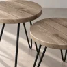 Ensemble de 2 tables d'appoint - Design industriel - Bois et métal - Hairpin image 7
