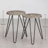 Ensemble de 2 tables d'appoint - Design industriel - Bois et métal - Hairpin image 7