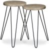 Ensemble de 2 tables d'appoint - Design industriel - Bois et métal - Hairpin image 7