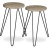 Ensemble de 2 tables d'appoint - Design industriel - Bois et métal - Hairpin image 7