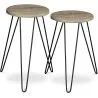 Ensemble de 2 tables d'appoint - Design industriel - Bois et métal - Hairpin image 7