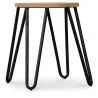 Tabouret de bar rond - design industriel - bois et acier - 44cm - Hairpin image 7