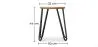 Tabouret de bar rond - design industriel - bois et acier - 44cm - Hairpin image 7