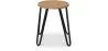 Tabouret de bar rond - design industriel - bois et acier - 44cm - Hairpin image 7