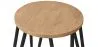 Tabouret de bar rond - design industriel - bois et acier - 44cm - Hairpin image 7