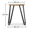 Tabouret de bar rond - design industriel - bois et acier - 44cm - Hairpin image 7