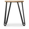 Tabouret de bar rond - design industriel - bois et acier - 44cm - Hairpin image 7