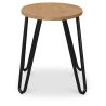 Tabouret de bar rond - design industriel - bois et acier - 44cm - Hairpin image 7