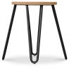 Tabouret de bar rond - design industriel - bois et acier - 44cm - Hairpin image 7