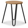 Tabouret de bar rond - design industriel - bois et acier - 44cm - Hairpin image 7