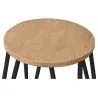 Tabouret de bar rond - design industriel - bois et acier - 44cm - Hairpin image 7
