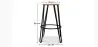 Tabouret rond - Design industriel - Bois et métal - 66cm - Hairpin image 7