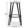 Tabouret rond - Design industriel - Bois et métal - 66cm - Hairpin image 7