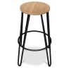 Tabouret rond - Design industriel - Bois et métal - 66cm - Hairpin image 7