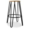 Tabouret rond - Design industriel - Bois et métal - 66cm - Hairpin image 7