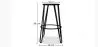 Tabouret rond - Design industriel - Bois et métal - 66cm - Hairpin image 7