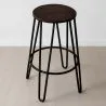 Tabouret rond - Design industriel - Bois et métal - 66cm - Hairpin image 7