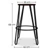 Tabouret rond - Design industriel - Bois et métal - 66cm - Hairpin image 7