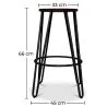 Tabouret rond - Design industriel - Bois et métal - 66cm - Hairpin image 7