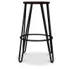 Tabouret rond - Design industriel - Bois et métal - 66cm - Hairpin image 7