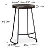 Tabouret de Bar - Design Industriel - Bois & Métal - 66 cm - Adriel image 7