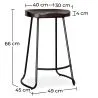 Tabouret de Bar - Design Industriel - Bois & Métal - 66 cm - Adriel image 7