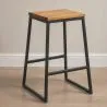 Tabouret de Bar Design Industriel - Bois et Métal - 60cm - Big Boy image 7