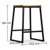 Tabouret de Bar Design Industriel - Bois et Métal - 60cm - Big Boy image 7