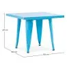Table carrée pour enfants - Industrielle - Métal - 60cm - Stylix image 7