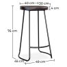 Tabouret de bar - Design industriel - Bois et métal - 76 cm - Aiyana image 7