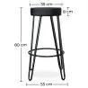 Tabouret Rond - Design Industriel - 80 cm - Elan image 7