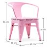 Chaise enfant avec accoudoirs - Chaise enfant design industriel - Acier - Stylix image 7