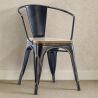 Chaise de salle à manger avec accoudoirs - Bois et acier - Stylix image 7