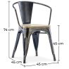 Chaise de salle à manger avec accoudoirs - Bois et acier - Stylix image 7