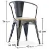 Chaise de salle à manger avec accoudoirs - Bois et acier - Stylix image 7