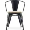 Chaise de salle à manger avec accoudoirs - Bois et acier - Stylix image 7