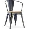 Chaise de salle à manger avec accoudoirs - Bois et acier - Stylix image 7