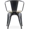 Chaise de salle à manger avec accoudoirs - Bois et acier - Stylix image 7