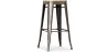 Tabouret de Bar - Design Industriel - Acier & Bois - 76cm - Stylix image 7