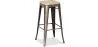 Tabouret de Bar - Design Industriel - Acier & Bois - 76cm - Stylix image 7
