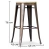 Tabouret de Bar - Design Industriel - Acier & Bois - 76cm - Stylix image 7