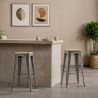 Tabouret de Bar - Design Industriel - Acier & Bois - 76cm - Stylix image 7