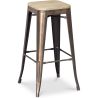 Tabouret de Bar - Design Industriel - Acier & Bois - 76cm - Stylix image 7