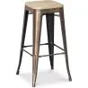 Tabouret de Bar - Design Industriel - Acier & Bois - 76cm - Stylix image 7