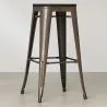 Tabouret de Bar - Design Industriel - Bois & Métal - 76cm - Stylix image 7