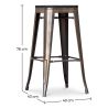 Tabouret de Bar - Design Industriel - Bois & Métal - 76cm - Stylix image 7