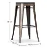 Tabouret de Bar - Design Industriel - Bois & Métal - 76cm - Stylix image 7