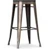 Tabouret de Bar - Design Industriel - Bois & Métal - 76cm - Stylix image 7